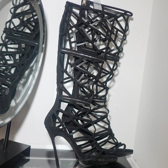 Dsquared2 Runway SS2015 Laser Cut Suede Gladiator Boots - Picture 1 of 8